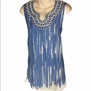 FOREVER 21 100% Silk Beaded Sleeveless Top EUC M